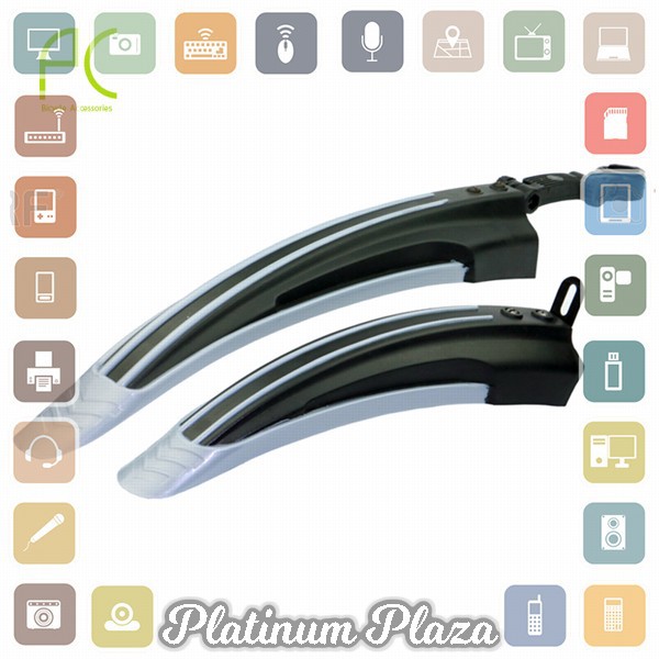 Mudguard Spakbor Sepeda Depan &amp; Belakang Dua Warna - BQ541 - Black`HMRNJR-