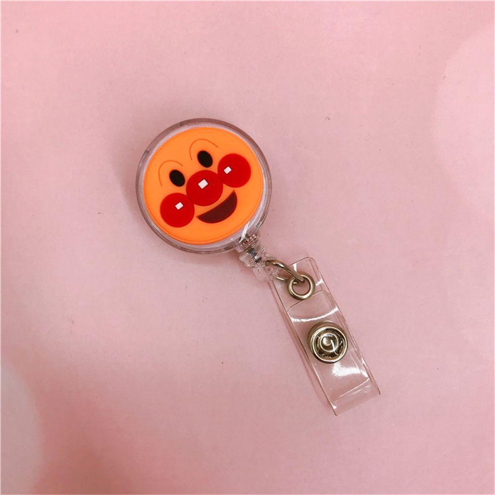 Agustinina Retractable Badge Reel Cute Silicone Name Tag Anime Perawat Dokter Kartun Pemegang Kartu Nama