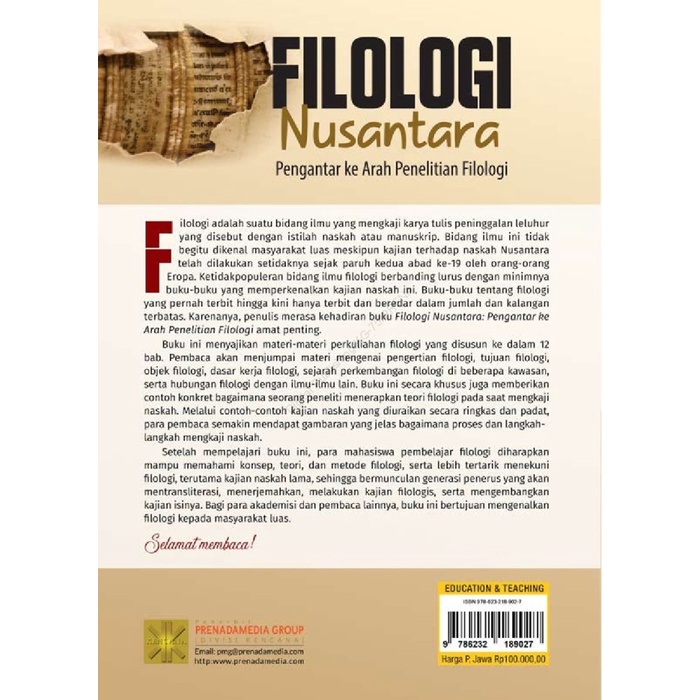 

FLASH SALE!!! FILOLOGI NUSANTARA: PENGANTAR KE ARAH PENELITIAN MANUSKRIP (BARU) TERMURAH
