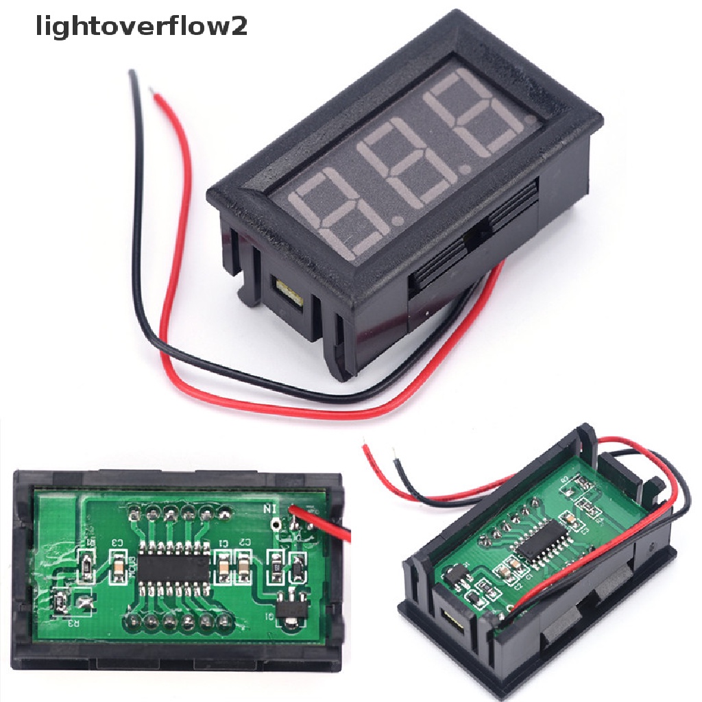 (lightoverflow2) Voltmeter tester Tegangan Baterai Digital Mini DC 0-30V Warna Merah Untuk Mobil SZUS