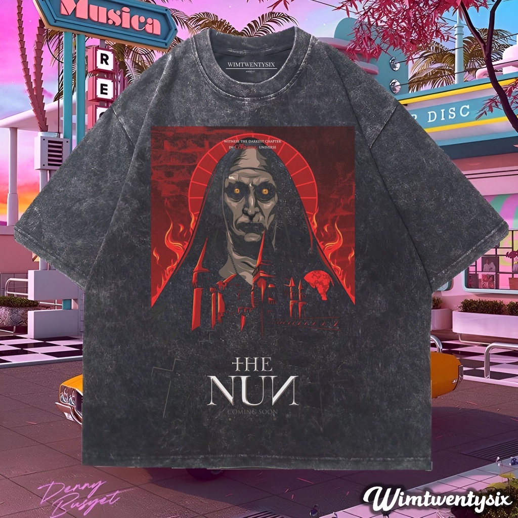 t-shirt oversized | kaos oversize | kaos washing | kaos film the nun vintage tee | horror series