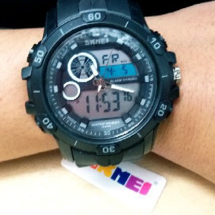 Jam Tangan SKMEI 1428 Dual Time Tali Karet Tahan Air