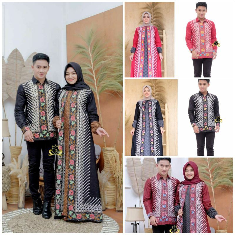 Sarimbit/couple batik modang bunga terbaru baju kondangan dan baju pesta termurah