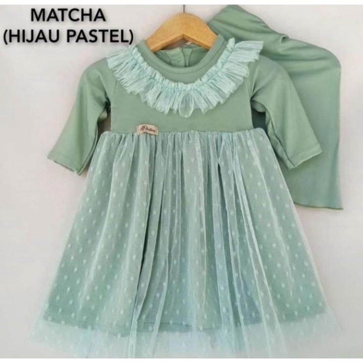 Gamis anak terbaru  ALIKA syari kids set khimar  size S M L gamis pesta anak usia 0 1 2 3 tahun baha