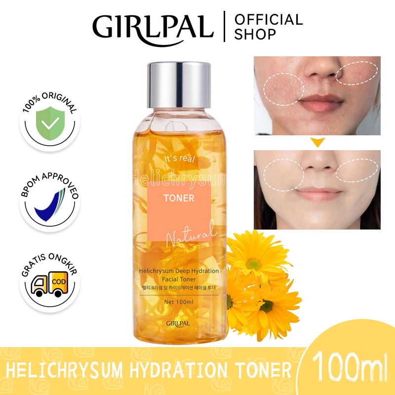 GIRLPAL Helichrysum Deep Hydration Facial Toner Moisturizing Glowing Face Whitening Skincare Facial Serum Essence