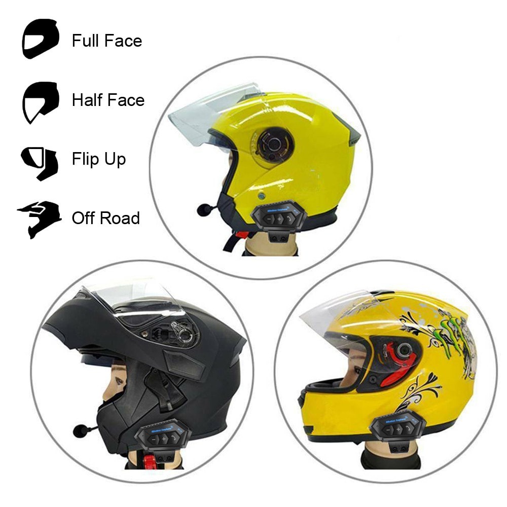 2022 Baru Pro Wireless Helm Headset BT-12 Bluetooth 5.0 Alternative Intercom Motor Earphone Kompatibel Dengan Semua Helm-6