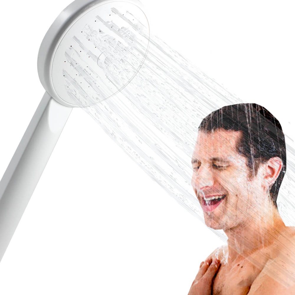 Hand Shower Putih Anti Karat - Shower Tangan Kamar Mandi Hemat Air Satu Set ( Selang Dan Dudukan )