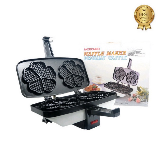 Cetakan Kue Waffle Maker Kembang Love Listrik High Quality AKebonno TH-L12