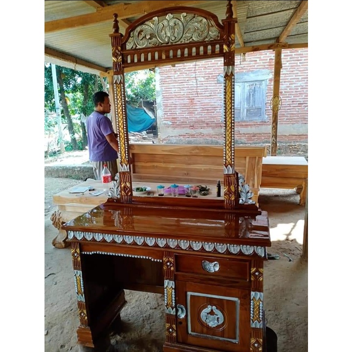 TERLARIS Meja rias Rahwana / Meja rias Kayu jati / meja rias murah / meja rias anak / meja rias terb