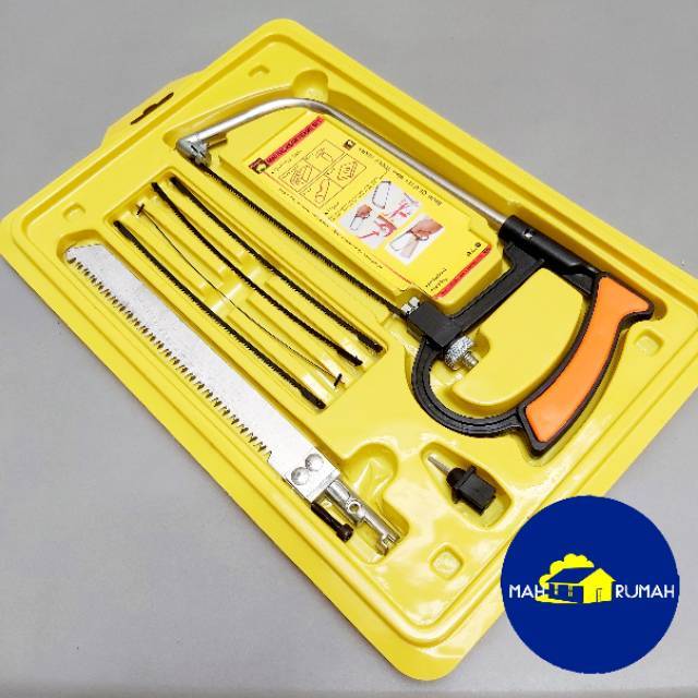 Magic Saw Gergaji Set Multifungsi 3 Way Besi Kayu Pipa Serbaguna - BISON 7&quot;