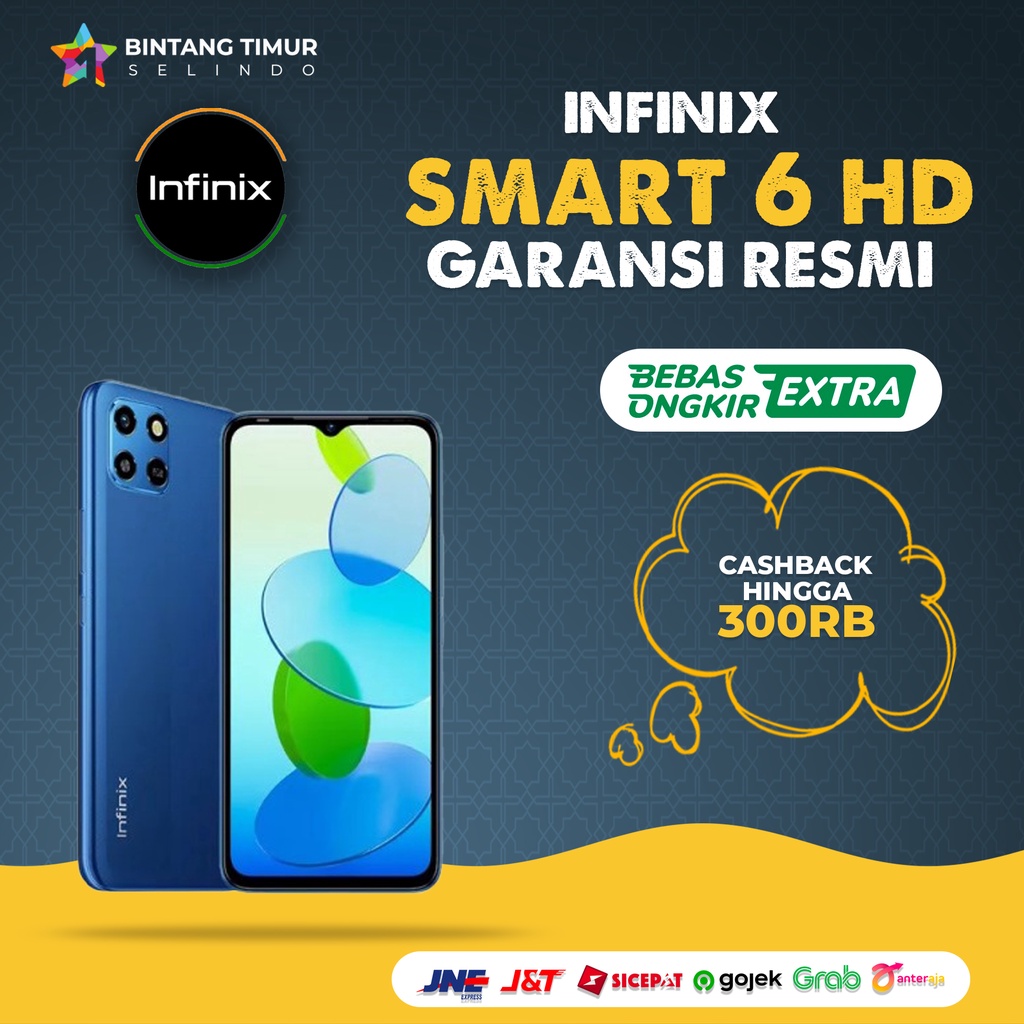 infinix smart 6 hd  2gb 32gb  garansi resmi infinix 1tahun
