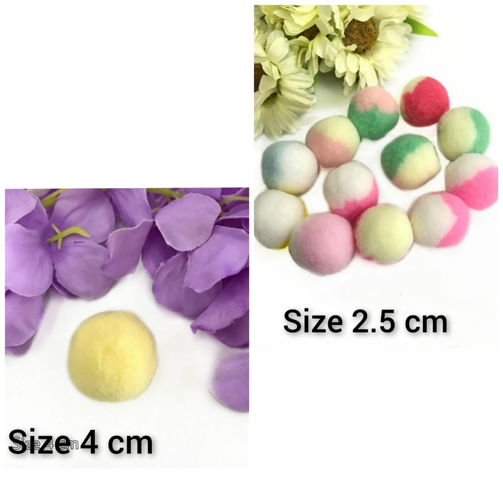 1 BUAH - 2.5 CM DAN 4 CM POM POM HALUS