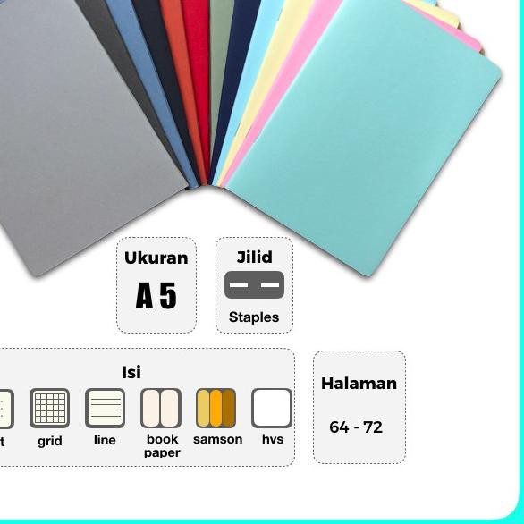 

PALING HOT!! (oqy-655) Buku Notebook A5 isi POLOS DOT GRID GARIS (STAPLES)