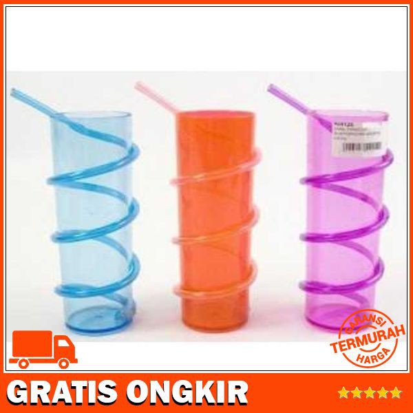 GELAS PLASTIK SEDOTAN MELINGKAR SEDOTAN PLASTIK SPIRAL (5-25)