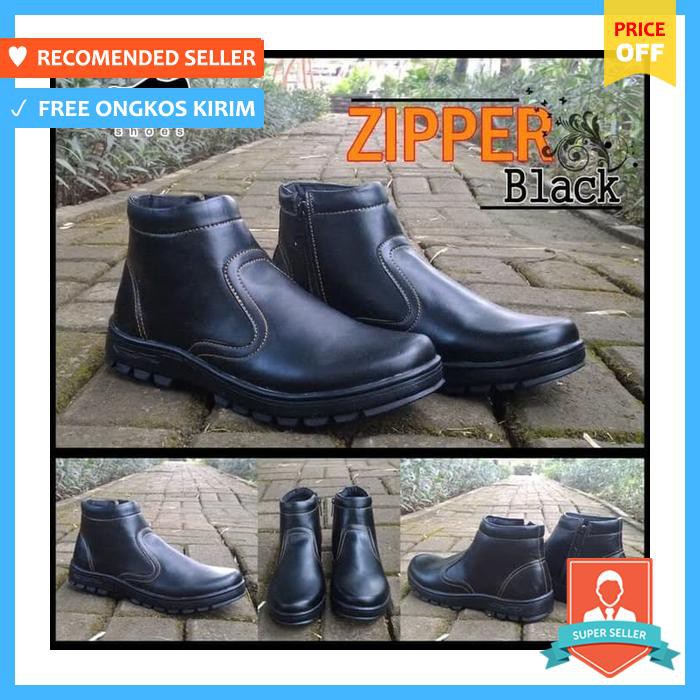 Pioneer Boots Zipper Black / Sepatu / Best Seller - Sepatu Pria - Boots Pria