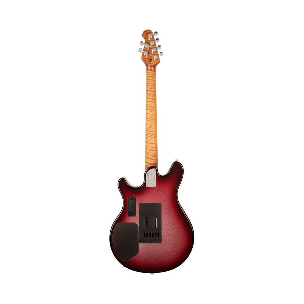 Ernie Ball Music Man Valentine Tremolo Electric Guitar - Maroon Sparkle Burst H00556