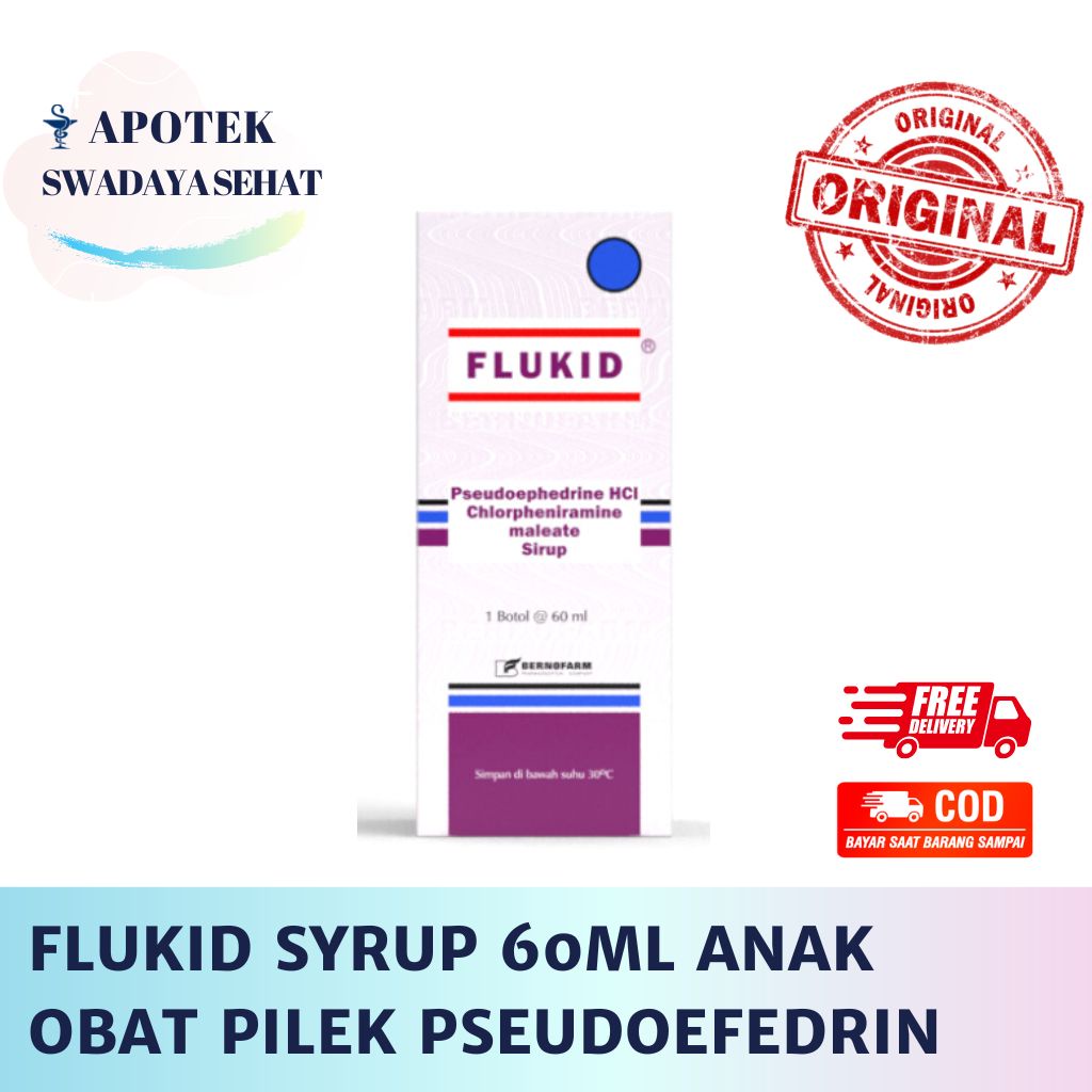 FLUKID SYRUP 60ML - Obat Pilek Flu Anak Sirup Botol Hidung Tersumbat Alergi Rhinitis