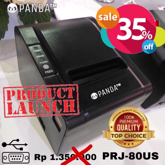 POS MINI PRINTER KASIR 80 MM THERMAL PANDA PRJ-80US USB-SERIAL-AUTO CUTTER 250MM PER DETIK