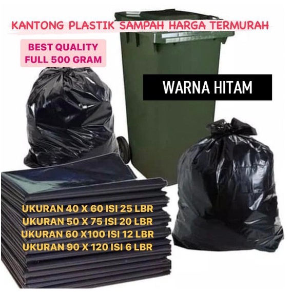 Jual Kantong Plastik Sampah Kresek Sampah Warna Hitam Praktis Trash Bag Indonesiashopee Indonesia 9153