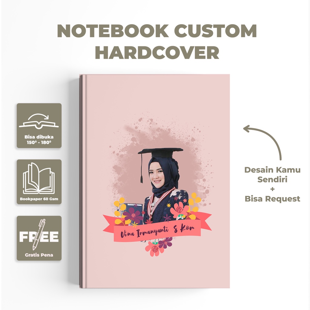 

NOTEBOOK CUSTOME FOTO DAN NAMA / NOTEBOOK CUSTOM JOURNEY / CUSTOM WISUDA