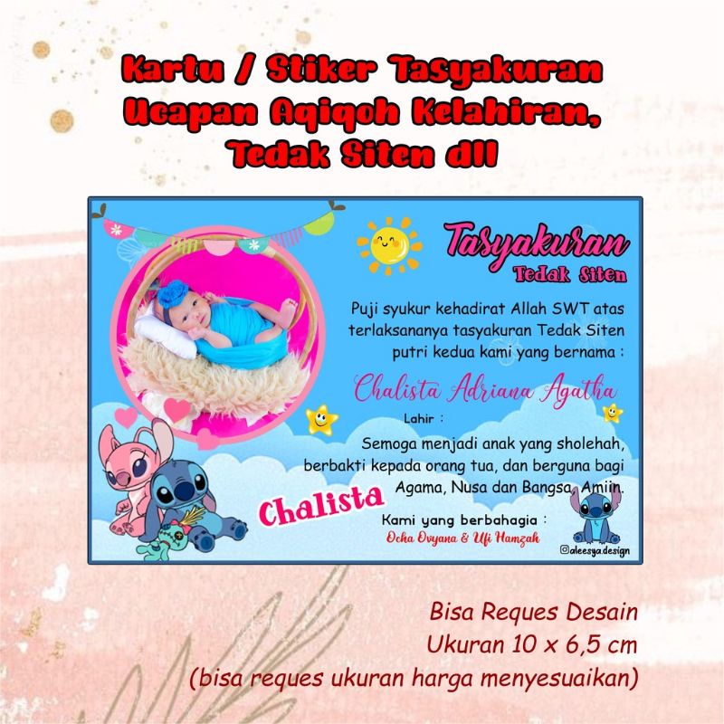 

Stiker Kartu Ucapan Tasyakuran Ulang Tahun Tedak Siten Aqiqoh dll Free Desain