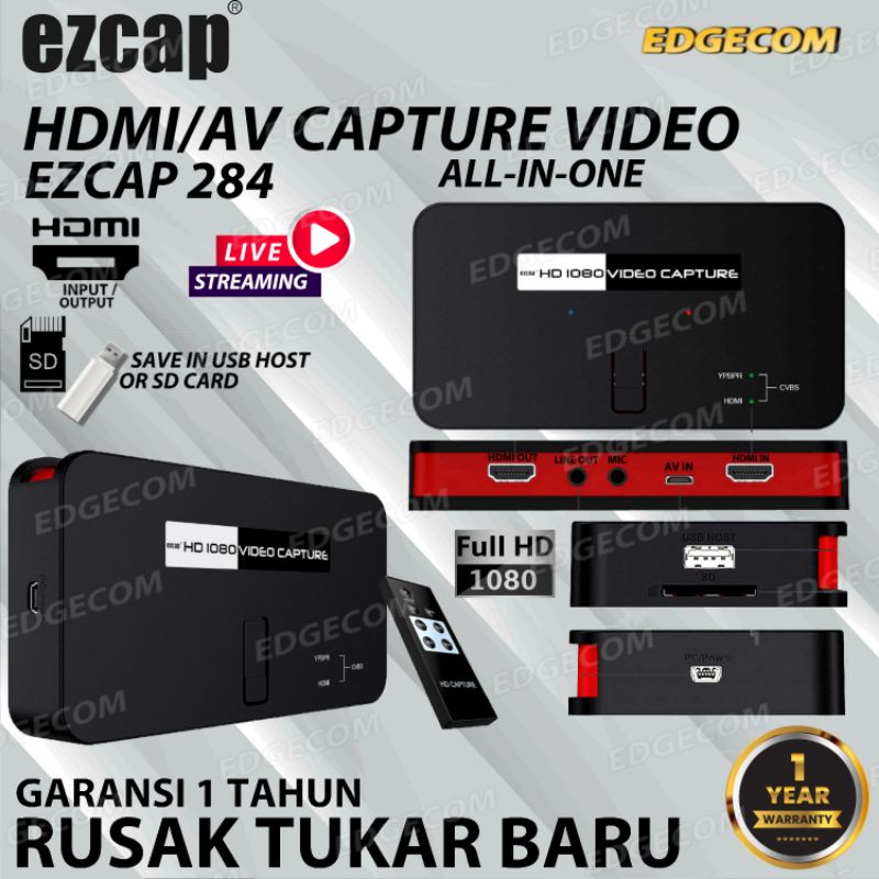 EZCAP 284 Portable Video Capture Record to USB Disk HD 1080P / EZCAP284