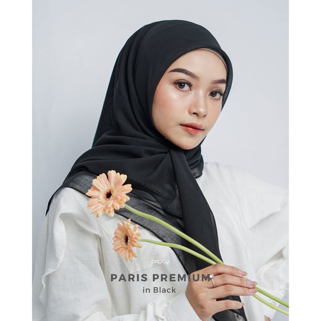 Paris Premium | Hijab Segiempat Premium-Black