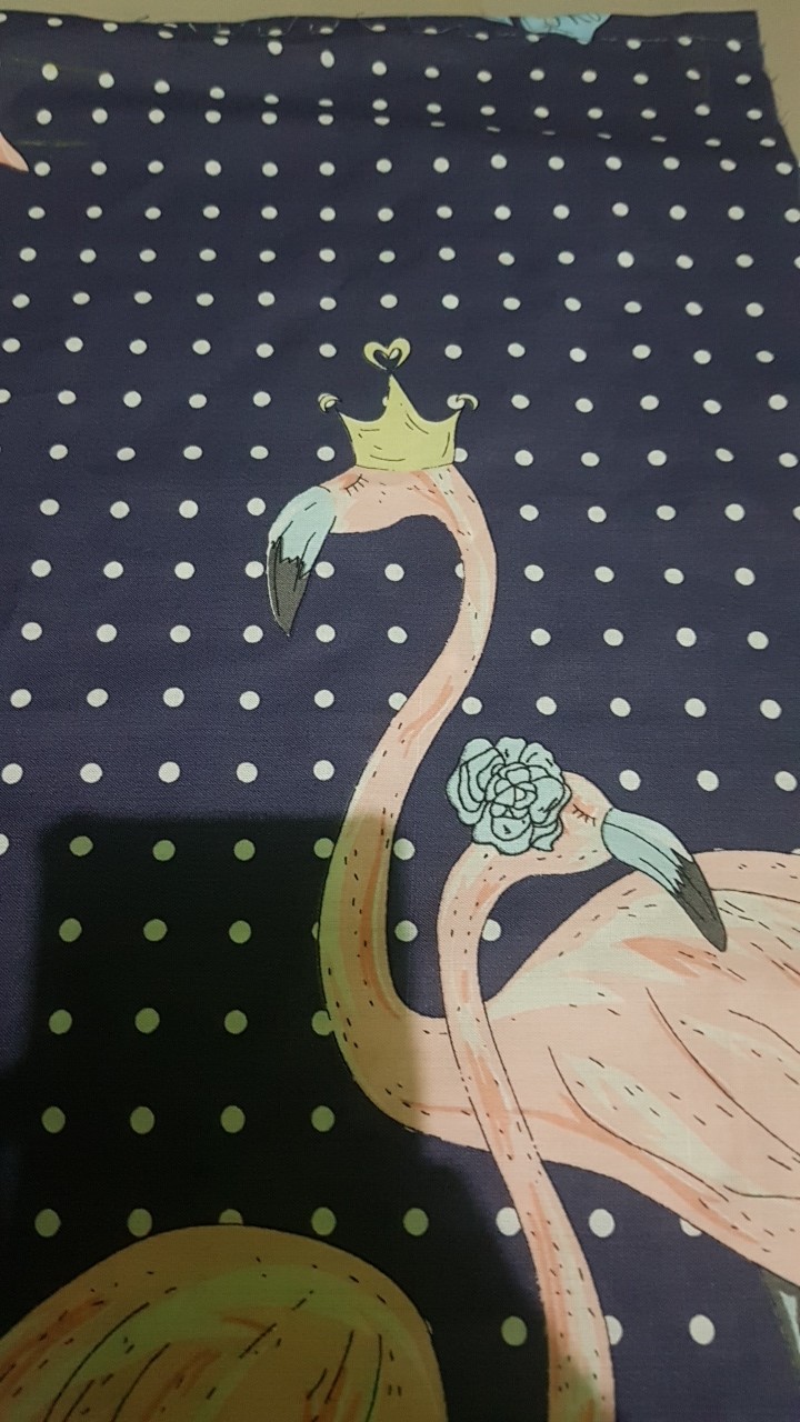 Moon Kain Sprei Meteran Katun Lokal Catra Magenta Melina Blue & Pink Putih Flamingo Dot Polkadot