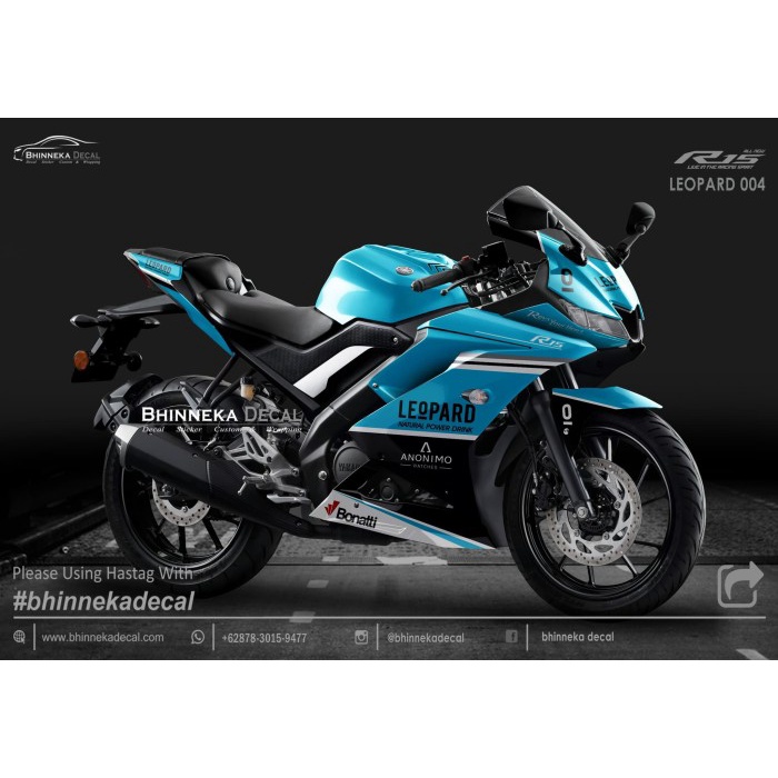 DECAL STIKER YAMAHA R15 V3 LEOPARD KODE 026