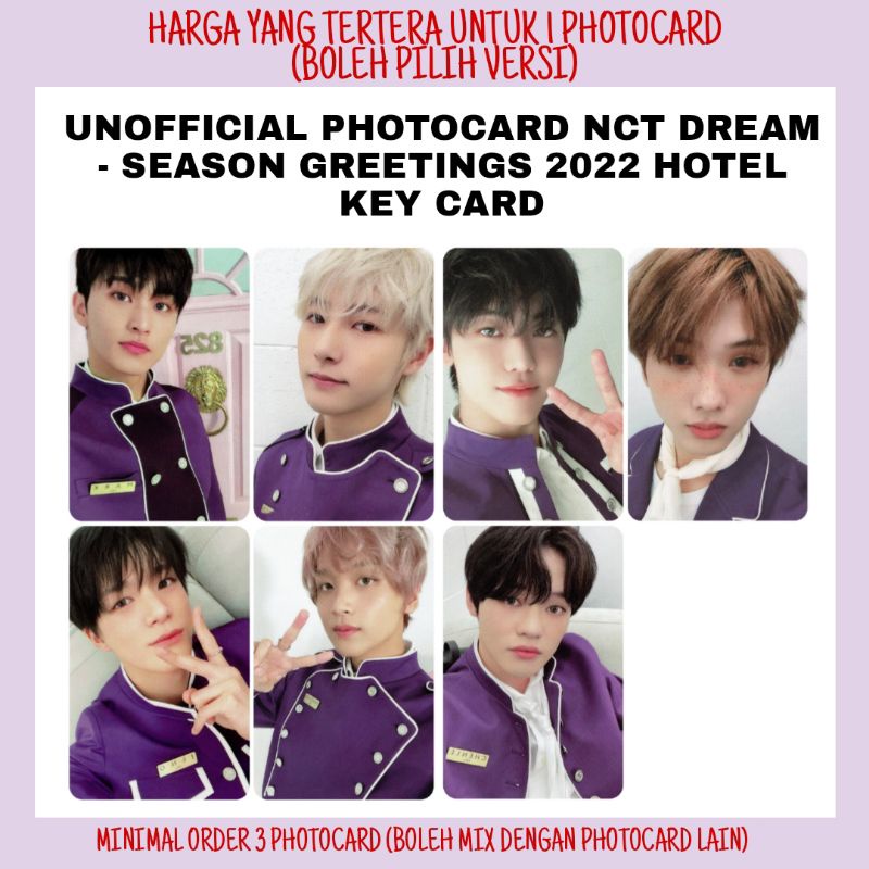 UNOFFICIAL PHOTOCARD NCT DREAM - SEASON GREETINGS 2022 KEY CARD MURAH KPOP