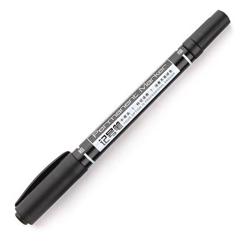 Pena Permanen Dual Head Tip Marker Pens Waterproof Pen Multifungsi Dekorasi Kayu Kertas Metal Tinta Anti Air Berkualitas