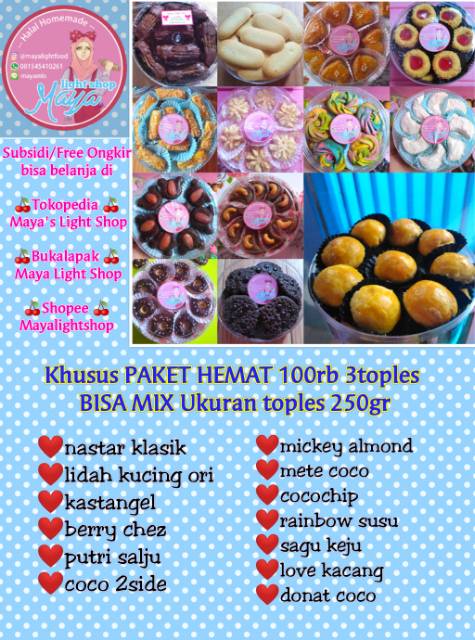 Paket sale promo kuker 100rb 3pc uk 250gr kue kering lebaran murah cookies nastar wisjman kastangel