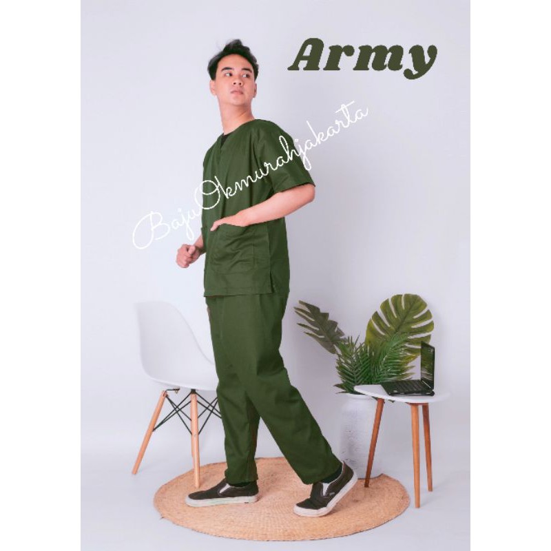 Baju OK / Baju Jaga Warna ARMY