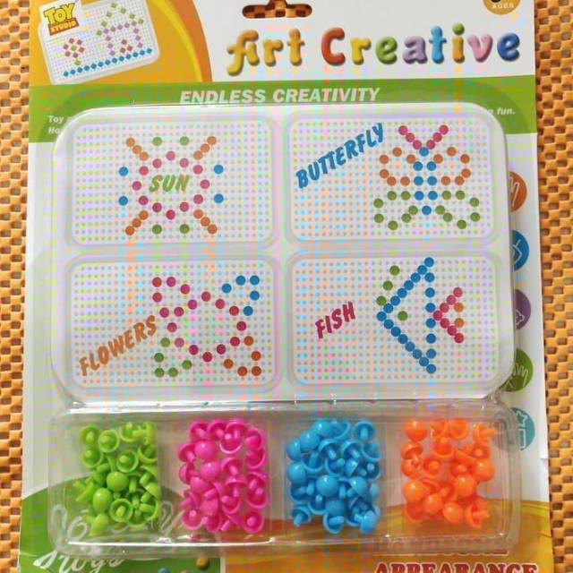 Mainan edukasi anak - mainan paku warna warni