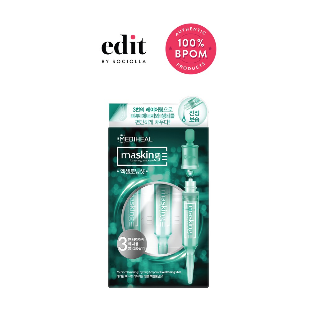 

Mediheal Masking Layering Ampoule Exceltoning Shot - size: 4 ml * 3 - Edit by Sociolla