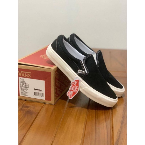 READY SEPATU VANS SLIP ON BW OG DOUBLE POXING PREMIUM CHINA BNIB