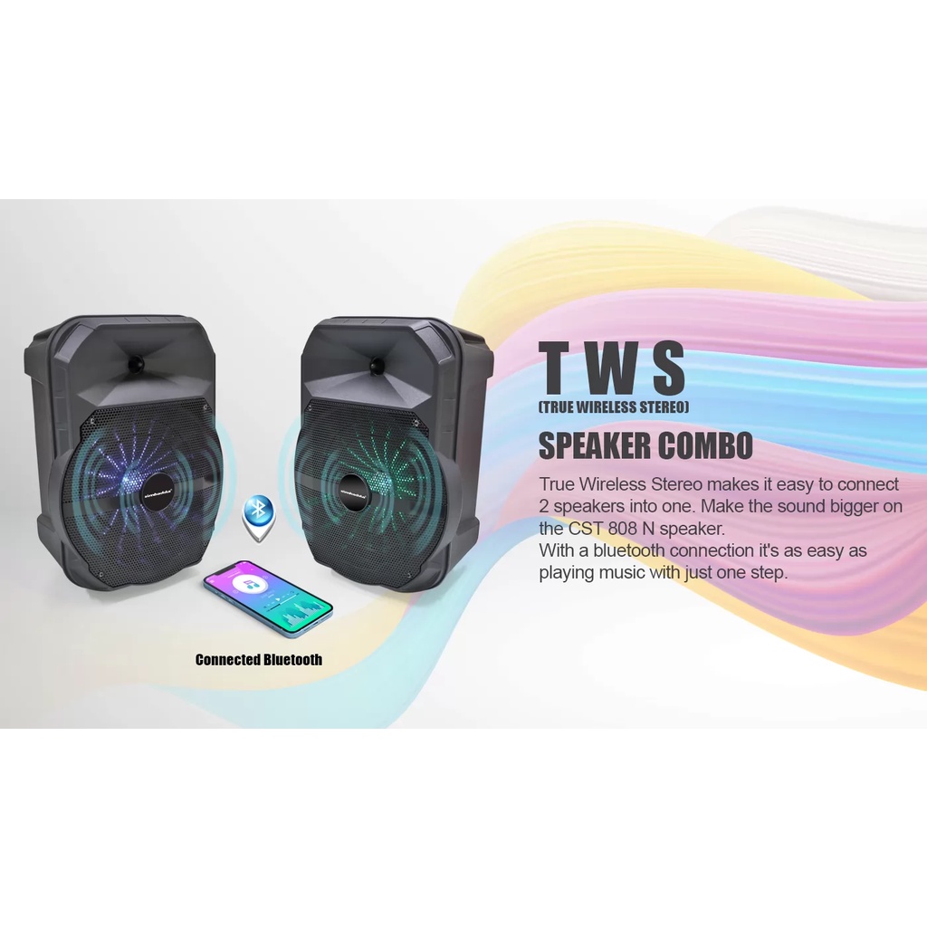 SPEAKER SIMBADDA CST 808N 808 N BLUETOOTH PORTABLE + FREE MIC