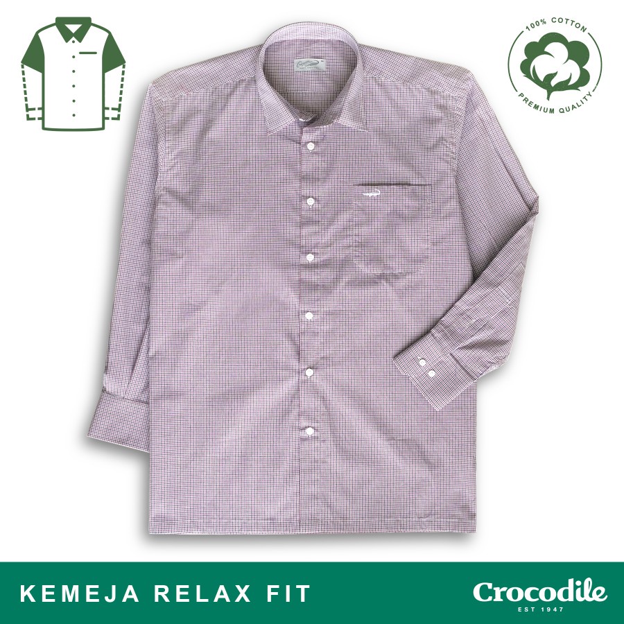Kemeja Lengan Panjang Original Crocodile EXIL 1871