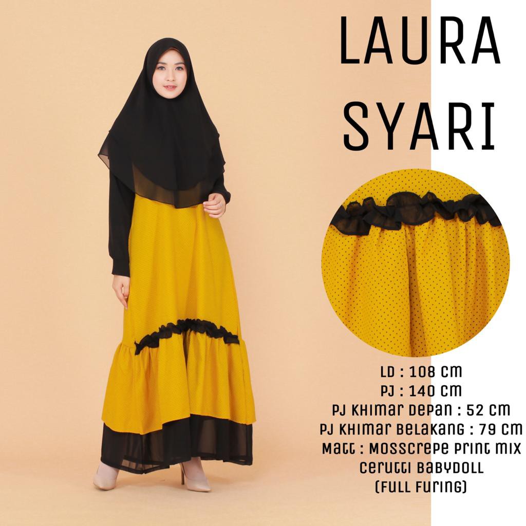Bisa COD LAURA SYARI – Gamis murah Pakaian wanita Baju muslim Dress muslim Maxi dress