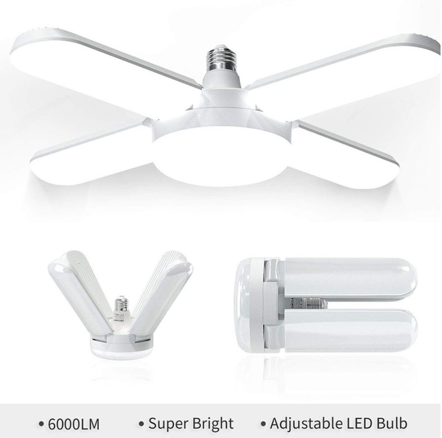 The New Light Bulbs 30w 45w 60w Foldable Fan Blade Led Pendant Lights No Flicker E27 Led Bulb 220v 360 Degrees Angle Adjustable Ceiling Lamps Shopee Indonesia