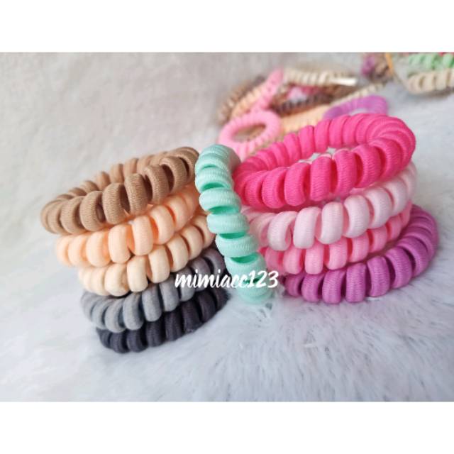 KARET RAMBUT ULIR/ IKAT RAMBUT ULIR/ KARET RAMBUT KABEL WARNA PASTEL