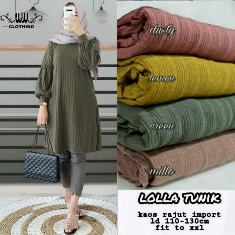Tunik Lolla Kaos Rajut LD 110 up to 130 fit to XXL By WW