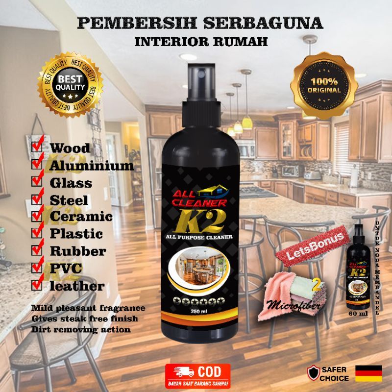 PEMBERSIH  INTERIOR DAN PERABOTAN RUMAH/MOBIL - ANTI JAMUR  250ml ORIGINAL K2