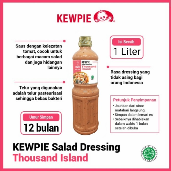 

SAUS-DRESSING- KEWPIE SALAD DRESSING THOUSAND ISLAND 1 LITER -SAUS-DRESSING.