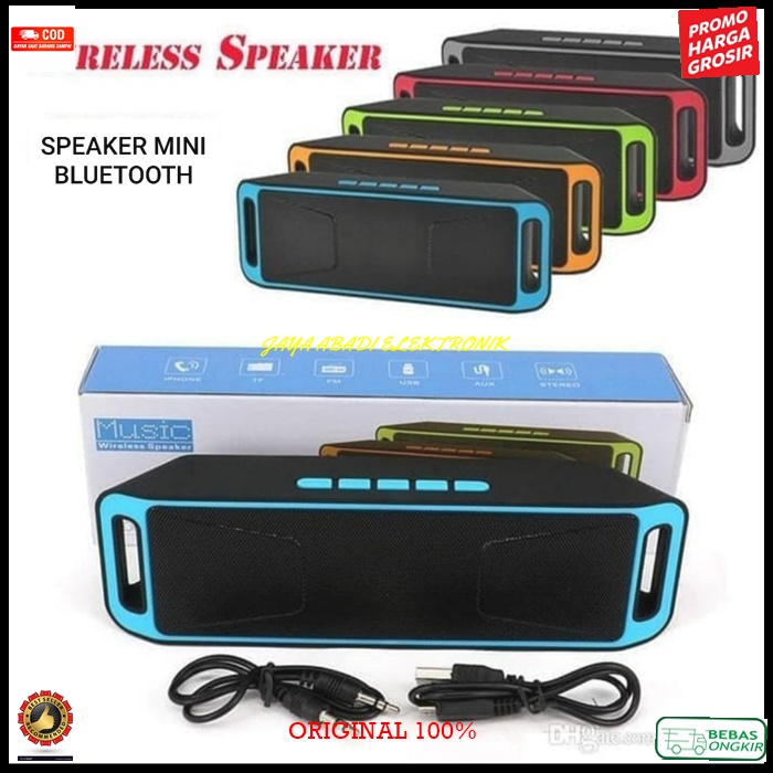 J243 SPEAKER MINI PORTABLE BLUETOOTH BLUETOOT ORIGINAL SPK FM RADIO MUSIK MUSIC AUDIO PENGERAS SUARA