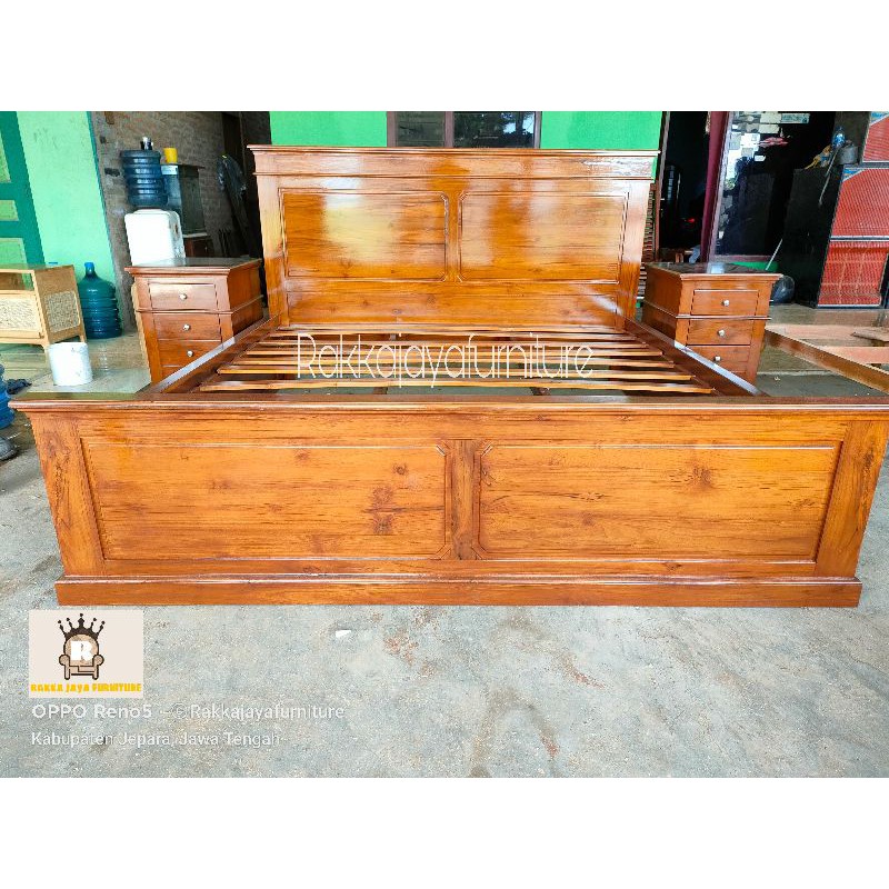 SET DIPAN MINIMALIS NATURAL FULL JATI SOLID