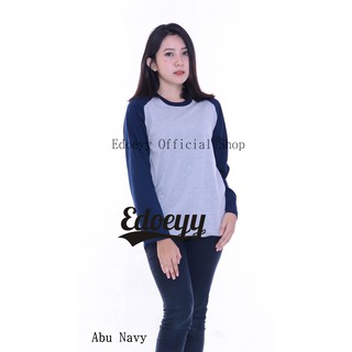 Edoeyy Raglan Lengan Panjang kaos  Reglan Raglan polos  