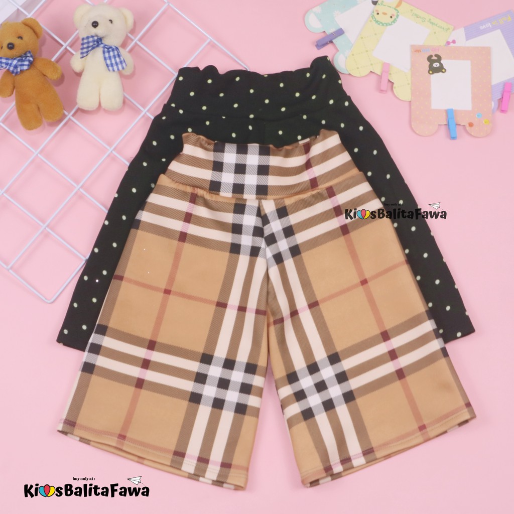 Kulot Motif Uk. 3-4 Tahun / Celana 3per4 Anak Cewek Skirt Murah Celana Pendek Pants Adem Kulot