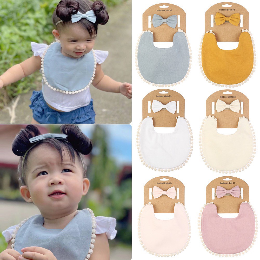 1 BANDANA + 1 BIB | SLABBER PITA HEADBAND BAYI SET CELEMEK TATAKAN LIUR ANAK catalog QUIN NG