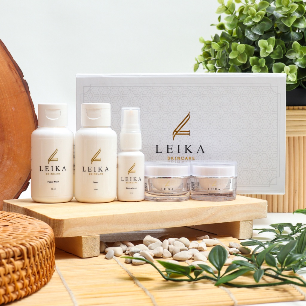 Paket Lengkap Leika Skincare Original BPOM Halal MUI Pemutih Wajah Glowing Memutihkan Kulit Wajah Ce